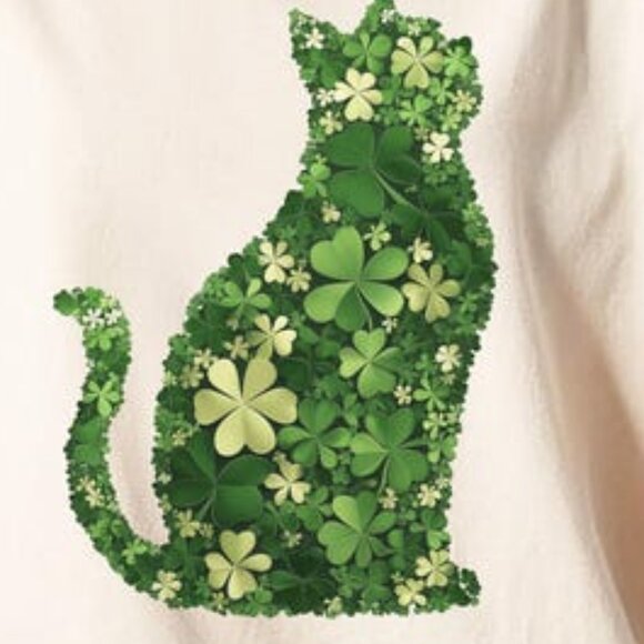 St. Patrick's Day Cat's Shirt, Irish Cat Tshirt, Shamrock Cat Tee - Picture 2 of 3